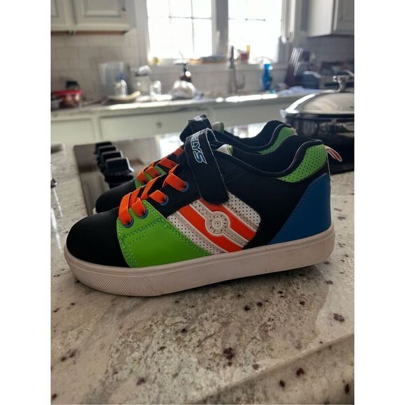 Heelys Racer 20 X2 Color Block Black Orange Blue Green Roller Skate Shoes sz 2 Y - Picture 4 of 8